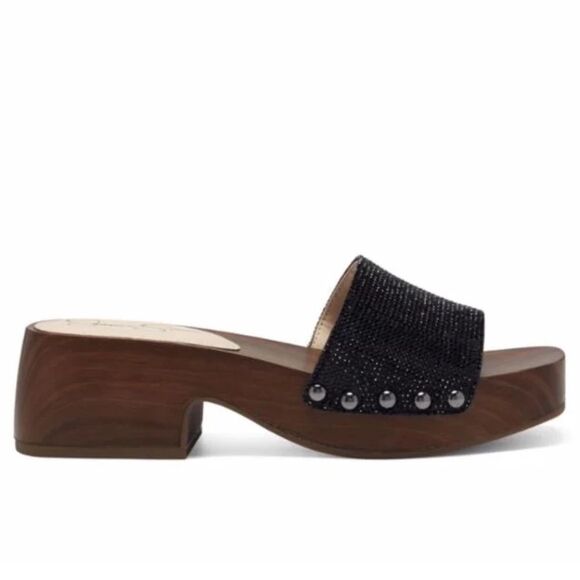 Jessica Simpson JS-Rexile In Black Supreme Microseude Sandals Size 7 - Picture 1 of 6